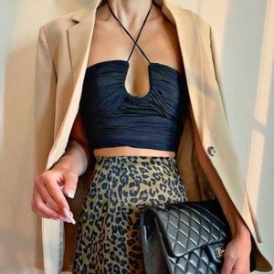 NWT Zara satin effect draped halter top